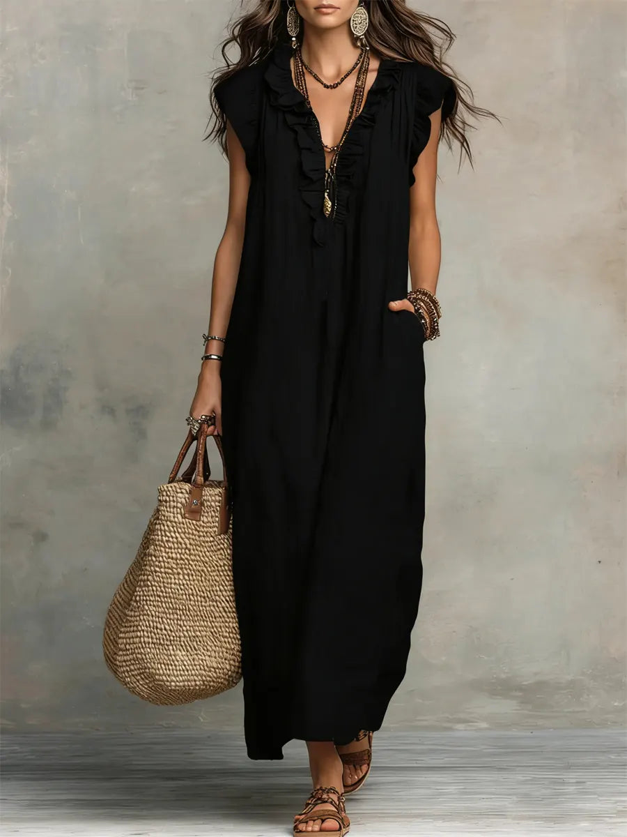 Chiara · Vestido Maxi Boho con Escote en V