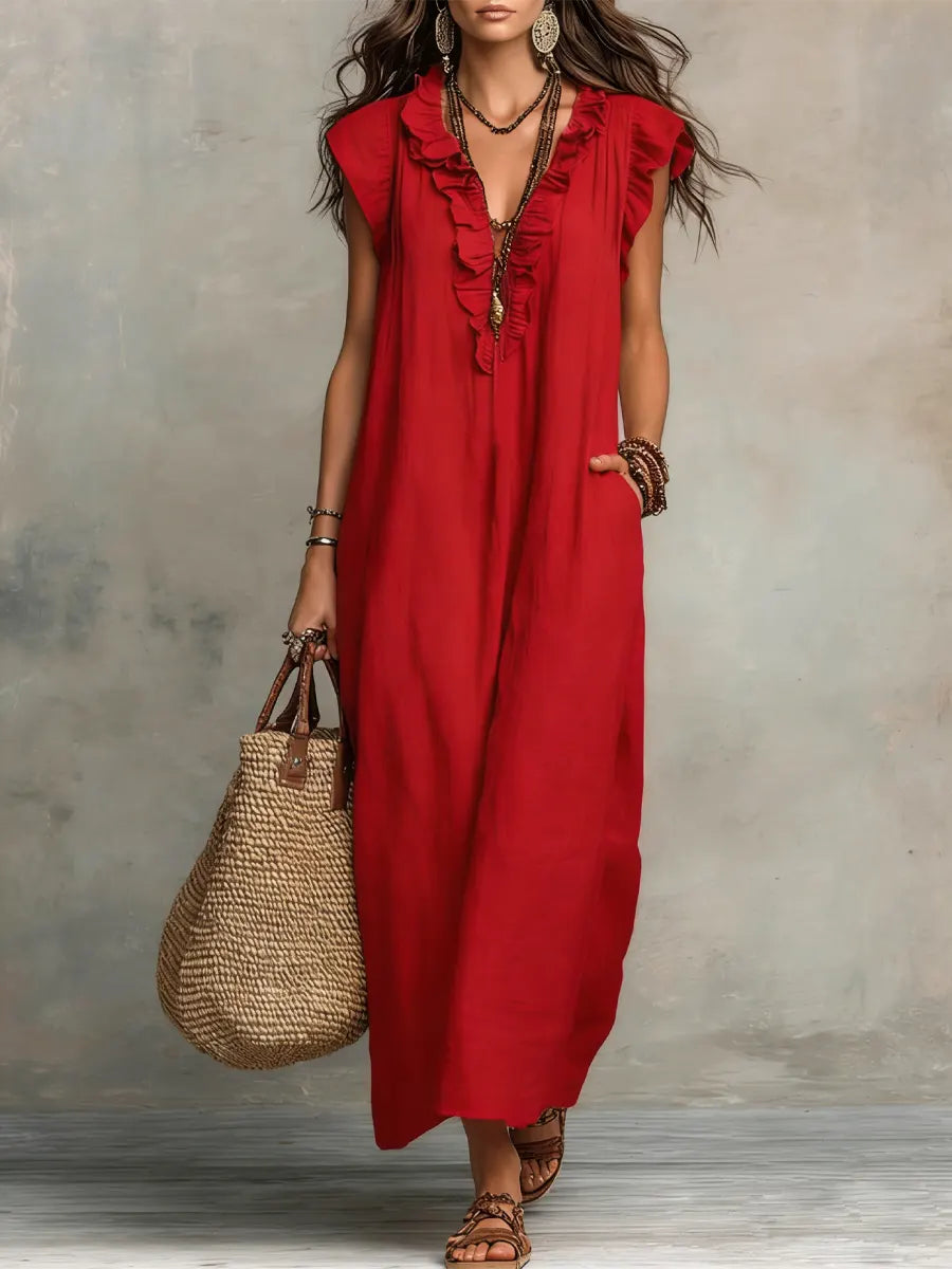 Chiara · Vestido Maxi Boho con Escote en V