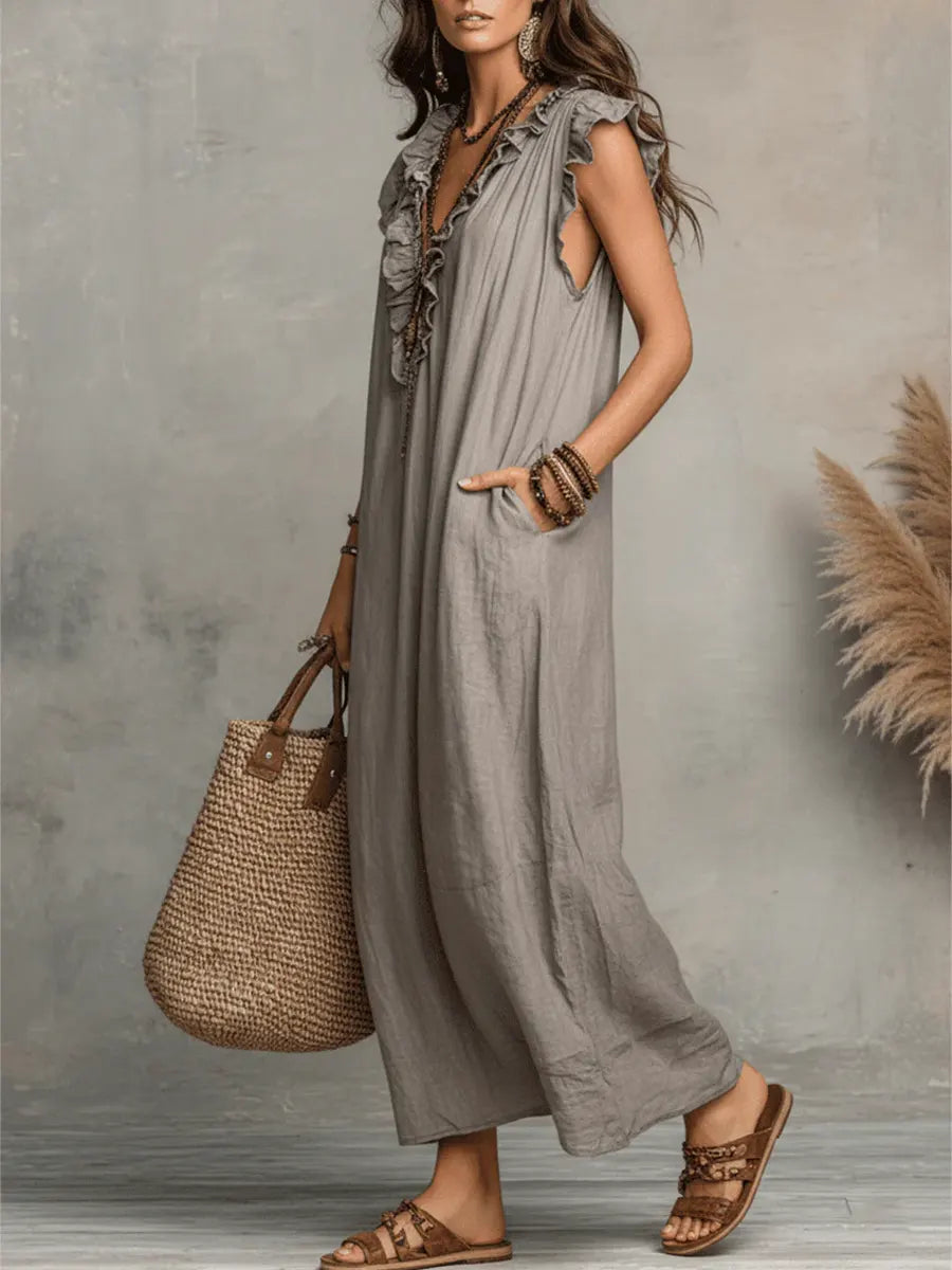 Chiara · Vestido Maxi Boho con Escote en V