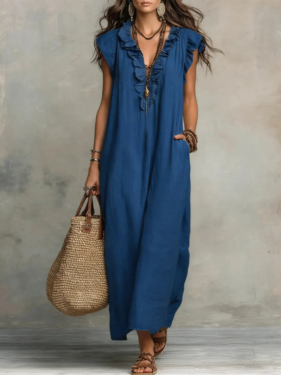 Chiara · Vestido Maxi Boho con Escote en V