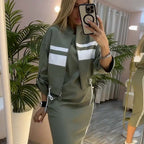 Ensemble veste et robe à col montant pour femme