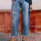 Vaqueros Elena — Corte Recto Cropped Retro