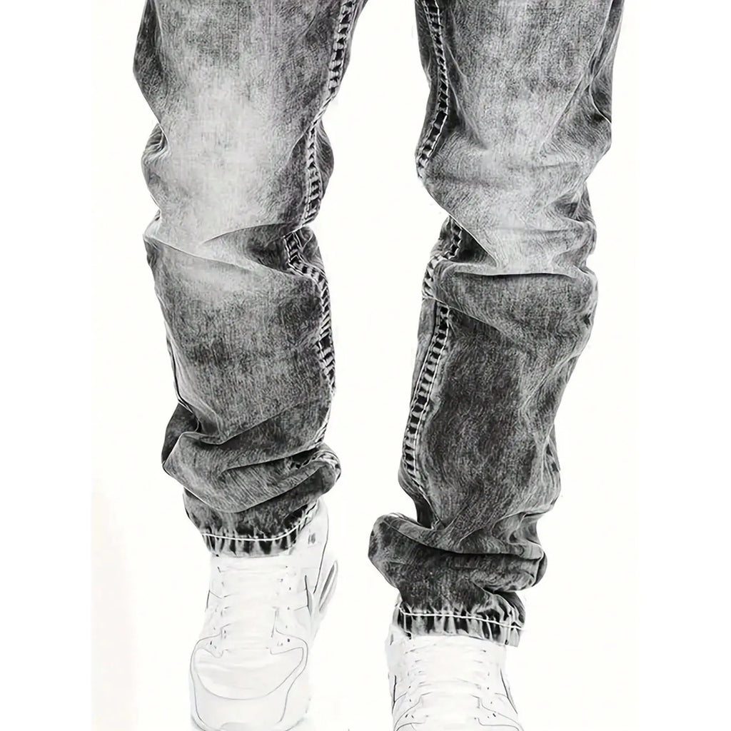 Kreative Stretch-Jeans für Herren, minimalistischer Stil, ideal für den Sommer, Emo-Stil