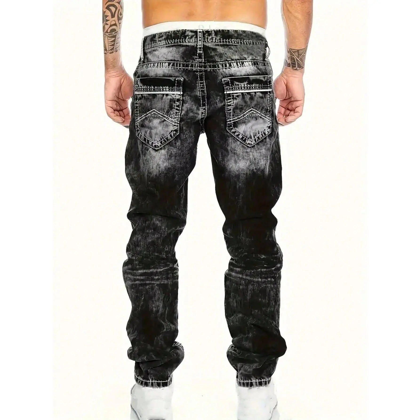 Kreative Stretch-Jeans für Herren, minimalistischer Stil, ideal für den Sommer, Emo-Stil