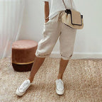 Lara · Shorts de Algodón y Lino con Cordón