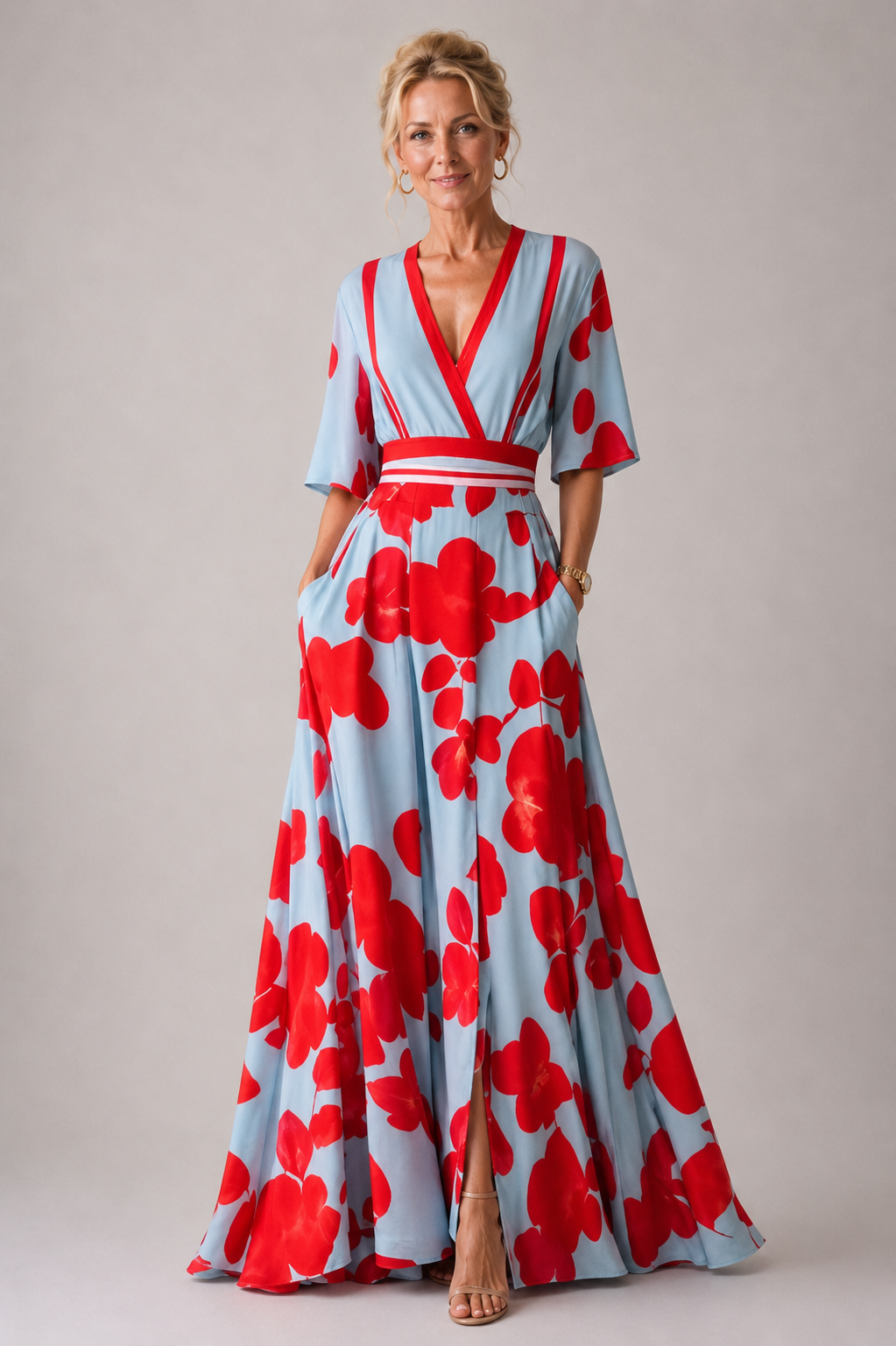 Sabina · Vestido Refinado con Estampado Floral